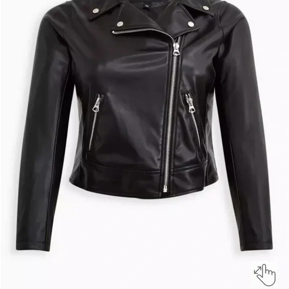 Faux Leather Asymmetrical Moto Jacket - Picture 6 of 6